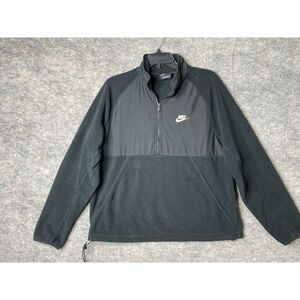 Nike Sweatshirt Mens Medium Dri-Fit Black Quarter 1/4 Zip Pullover Warm Fleece